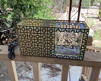 MCM Art Deco mantle lamp w/glass block - you decorate!