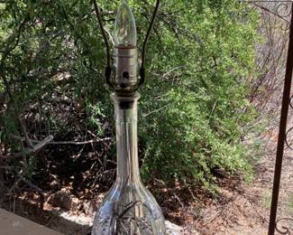 Pressed (or cut) glass table lamp