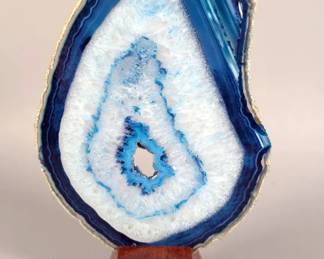 Brazillian Agate Slice On Display Stand