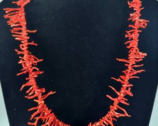 Red Branch Coral Necklace - 27"