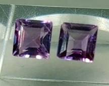 Amethyst Multi-Faceted Square Cut Gemstones - 7x7mm