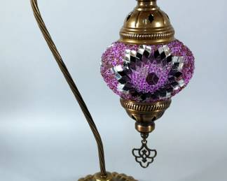 Turkish Mosaic Roped Hook Table Lamp, 17"