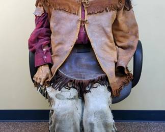 Life-Size Native American/Indian Mannequin With Articulation, Wood And Plaster