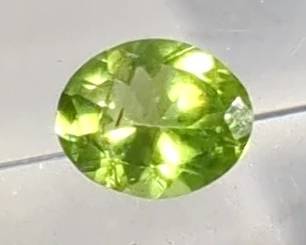 Large Multifaceted Oval Cut Peridot Gemstone - 10 mm x 9 mm