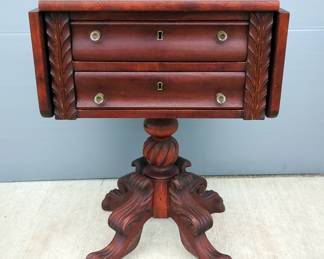 Empire Two Drawer Drop Leaf Work Table With Cash Drawer Inserts - 28" x 36" x 18" Fully Extended