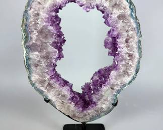 Brazilian Amethyst Portal Geode Slice, 6.28kg, 20" x 10" x 1.75"