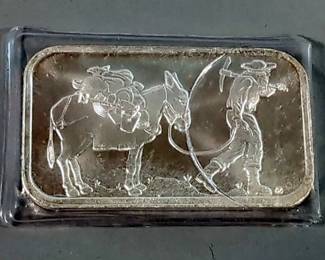 Silver Towne One Ounce Silver Bars, (3 Ounces) Prospector And Buffalo - Qty 3