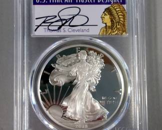 2018-S PCGS PR70DCAM American Eagle First Strike One Ounce Silver Coin