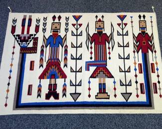 Navajo Indian Yei Handwoven Rug - 6' x 4'