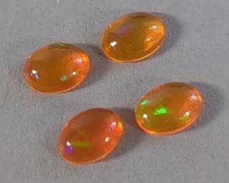 Orange Ethiopian Opals, Qty 4 - Approx. 5x7mm