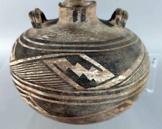 Native American Two Handle Jug, Appears To Be Prehistoric And Possibly Anasazi - Approx. 5" Tall
