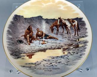 Frederic Remington "A New Year On The Cimarron" Gorham Fine China Large Collector Plate - 12.5" Diameter
