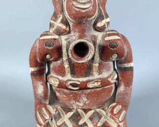 Clay Pottery Sculpture - 13" Tall