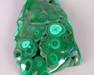 Polished Malachite Palmstone, 4" x 2.5"