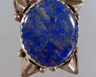 Handmade Sterling Silver And Blue Lapis Lazuli Ring By Navajo Artist Travis Tutt - Size 10