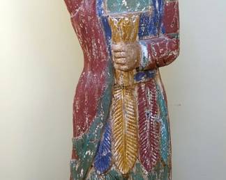 Cigar Store Indian, Carved Wood, 65.5" Tall