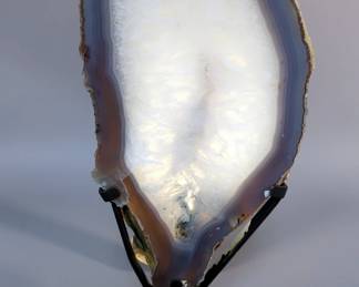 Polished Agate Slice On Display Stand, 2.6kg, 15.25" x 6.75"