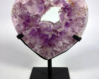 Amethyst Heart On Display Stand, 1.54kg, 8.25" x 6"