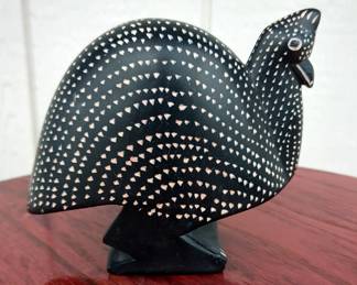 Vintage Hand Carved Soapstone Quail Bird Sculpture - 5.5" Tall