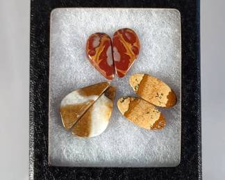 Variety Of Jasper Cabochons In Riker Display Box