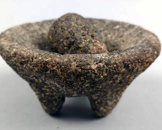 Stone Mortar And Pestle - 5" Diameter 2.75" Tall