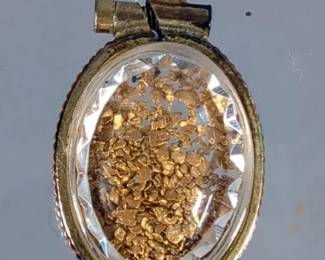 Vintage Gold Flake Capsule Pendant