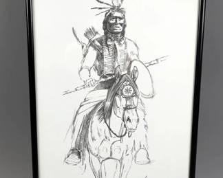 Framed Chuck DeHaan Print - "Crossing At The Big Trees" - 20.5" x 10.25"