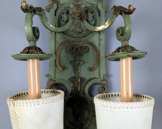 Vintage Wall Sconces With Calf Skin Shades - Believed To Be EF Caldwell Design