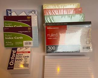 Various Index Cards