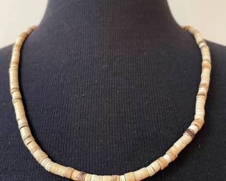 Rustic Necklace with Tancolored beads