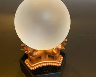 Decorative Mini Crystal Ball supported by elephant stand