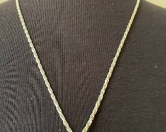 Twisted Rope Chain Necklace with Filigree Ball 