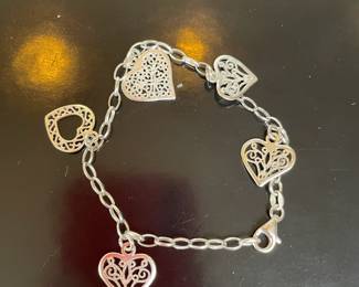  Filigree Heart Charmed Bracelet