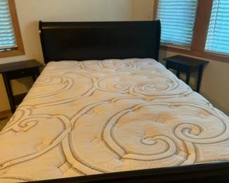 BED -  MATTRESS - END TABLES - BLACK
