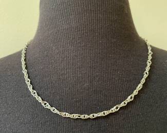 Silver Twisted Rope Necklace