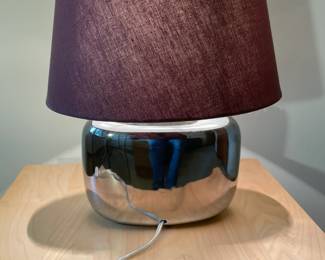  Silver Lamp with Brown Lampshade