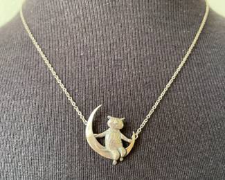 Cat On The Moon Necklace 