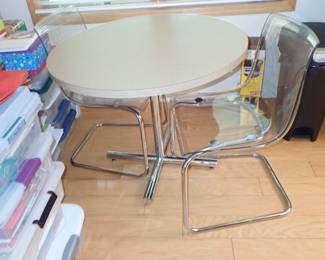 clear chairs - table