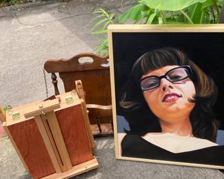 Artist easel, Pop Art painting
