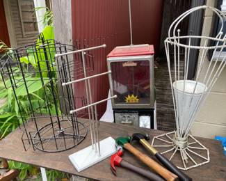 Candy machine, hammers and display racks