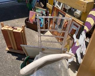 Artist easel and an arm, etc