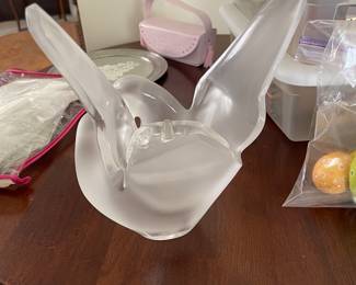 Lalique Crystal bird vase 