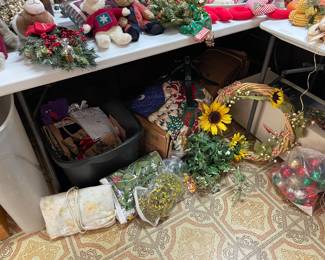 Artificial flowers and wreaths