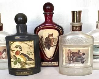 Vintage Jim Beam whiskey bottles