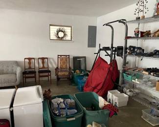 Anique platform rocker on the wall and there are four of those dining room chairs that fold up!