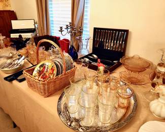 Silverplate Flatware, Vintage Pepsi Soda Fountain Glasses