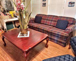 Plaid Sofa, Coffee Table
