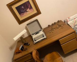 Framed Print, Vintage Desk Lamp