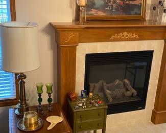 Artwork, Side Tables, Brass Lamps