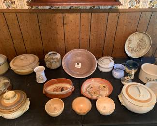 Lots of pottery from War Eagle and the mid south. Several Gary Eagans pieces and a Peters Pottery bowl